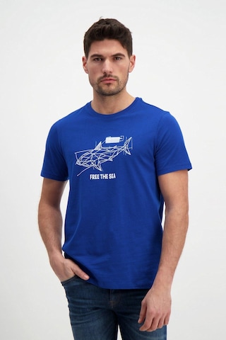 Rich Erkek Bisiklet Yaka T-shirt Mavi