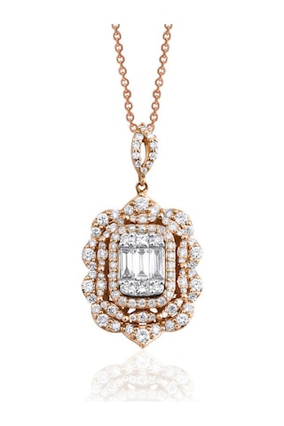 0.95 Karat Baget Pırlanta Kolye 74206846