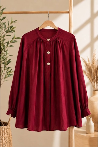 Miss Meliss Salaş Gömlek Bordo Bordo