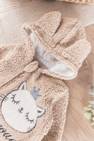 Babymod Kedi Figürlü Peluş Welsoft Kız/erkek Bebek Tulum Bej