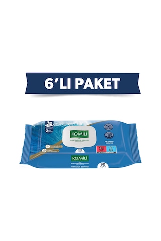 Komili Genel Kullanım Islak Havlu 90'lı Okyanus Esintisi - 6'lı Paket - 540 Yaprak
