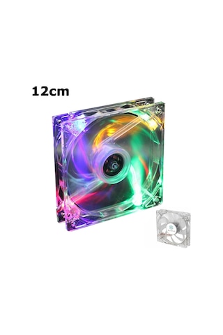 12Cm Kasa Fanı 4 Renk Sessiz Işıklı Ledli Fan