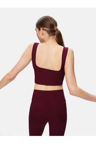 Ltb Askılı Kare Yaka Crop Kırmızı Atlet Kirmizi L