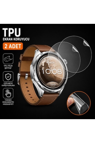 Honor Watch 6 İle Uyumlu Ekran Koruyucu Tpu, Tam Kaplayan Akıllı Saat Koruması 2 Adet, Çizilmeye Dayanıklı Şeffaf Koruma