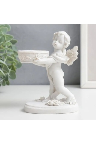 Simalend Şamdan "beyaz Tüylü Melek" 12,5x10x5,8 Cm 144771832 Beyaz