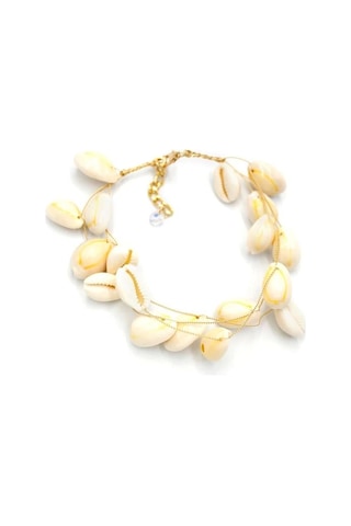 Deniz Kabuğu Halhal - Beyaz Çok Renkli