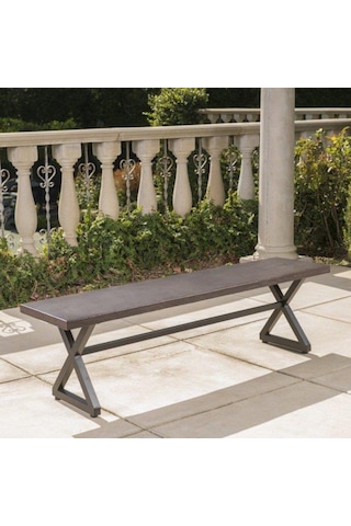 Metal Tasarım Bench Ahşaplı Dış Mekan  Bankı