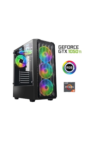 Xaser XSR556 R5-5600 16 GB 512 GB M.2 NVMe SSD 4 GB GTX1050Ti 23.8" Free Dos Masaüstü Oyuncu Bilgisayarı