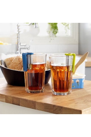 Sones Ev Paslanmaz Çelik Çay Süzgeci Basit Ve Taşınabilir Çay Filtresi Kırmızı