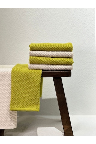 Plumehome 4 Lü Yağyeşil El Havlusu Seti 30x50 Cm %100 Pamuk, Çeyizlik, Misafir, Mutfak, Hediyelik Diğer