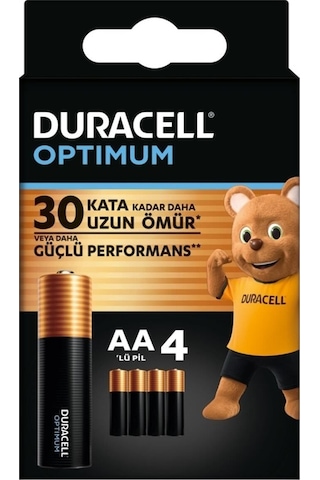 Duracell MX1500 Optimum LR6/MN1500 Alkalin AA Kalem Pil 1,5V 4'lü Paket