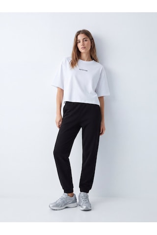 LTB Regular Fit Ribanalı Lastik Paça Siyah Eşofman