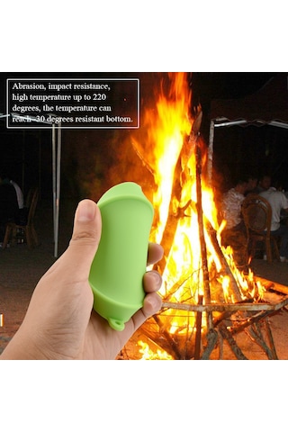 Fosenze Yeşil Silikon Katlanabilir Bardak - Taşınabilir, Yeniden Kullanılabilir, Isı Dayanıklı -30 C/+220 C - Seyahat Ve Kamp İçin Uygun Yeşil