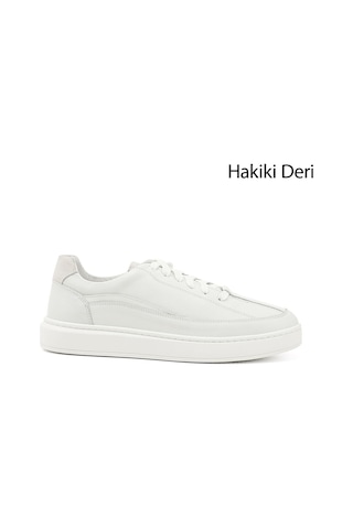Gönderi(R) Gönderi R Erkek Beyaz Bağcıklı Kauçuk Taban Hakiki Deri Sneaker Ddma83531640 Beyaz