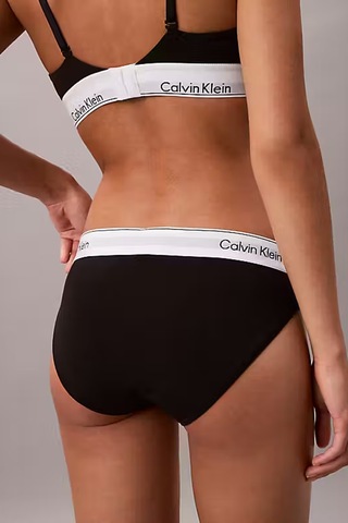 Kadın İkonik Logo Bantlı Bikini Külot - Siyah Black