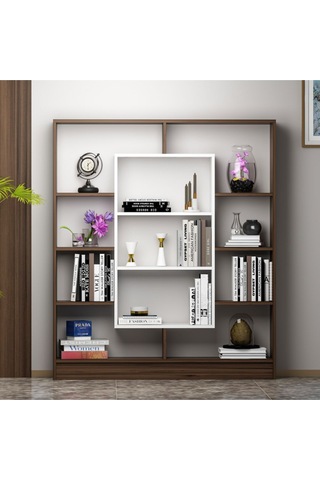 Venüs Kitaplık - Ceviz Parlak Beyaz