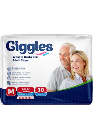 Giggles Hasta Bezi Yetişkin Bel Bantlı Tekstil Yüzey M 360 Adet M