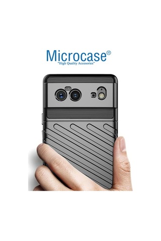 Google Pixel 6 Thunder Serisi Dayanikli Silikon Kilif - Siyah 549417629