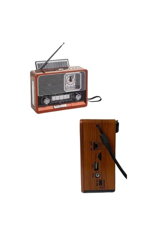 Home Vintage Nostaljik Radyo Aux Usb Sd Kart Girişli Şarjlı Bluetooth Bağlantılı
