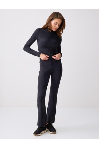 Jimmy Key Jimmy Key Siyah Yüksek Bel Bol Paça Dar Kesim Örme Pantolon 6sw185441900