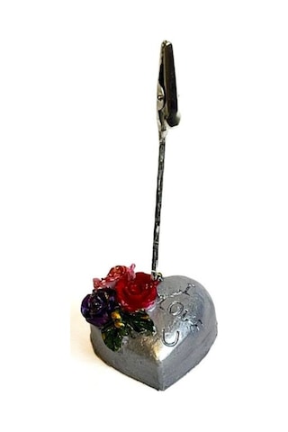 Uretti - Hülya 6683 El Yapımı Kalpli Dekoratif Notluk / Masaüstü Aksesuarı 1 Adet