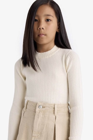 Defacto Fitted Bisiklet Yaka Ribana Ekru Kız Çocuk Kazak E9849a8/er233 Ekru