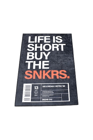 Zehra Abla Halı Yeni Lüks Dekoratif Life Is Short Tasarım Digital Baskı Makine Halısı 7140 Çok Renkli