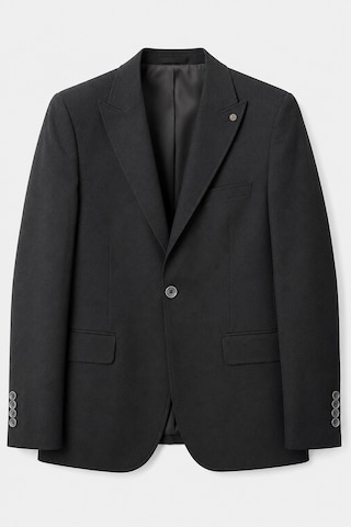 Bihan Store Erkek Kendinden Dokulu Sivri Yaka Tek Düğmeli Klasik Blazer 6 Drop Ceket 1993-01-siyah