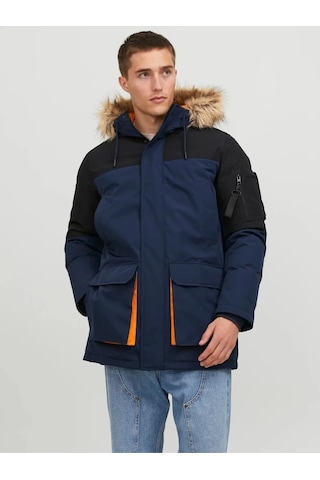 Jack&Jones Kapüşonlu Lacivert Erkek Parka 12238906 001