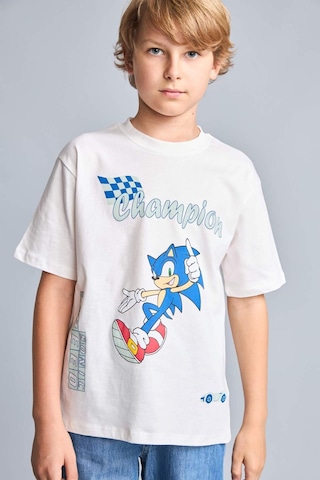 Defacto Sonıc The Hedgehog Lisanslı New Regular Fıt Bisiklet Yaka Kısa Kollu Ecru Tişört Erkek Çocuk H8433a826hser105 Ekru-er105