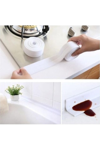Su Sızdırmaz Geçirmez Beyaz Bant Lavabo Küvet Kenar Mutfak Banyo