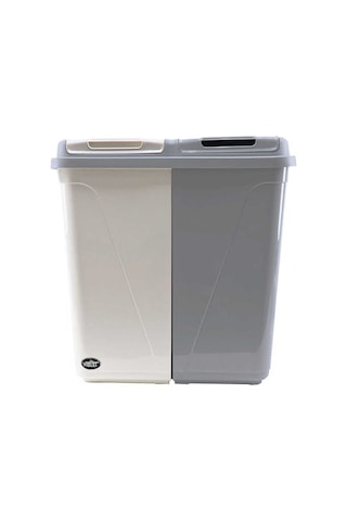 Violet Çift Gözlü Çamaşır Sepeti Beyaz - Gri 90 L Beyaz - Gri