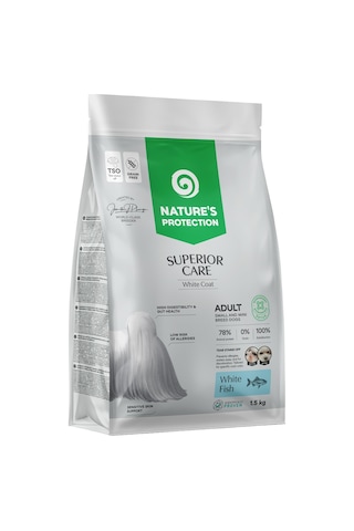 Nature's Protection Tahılsız %78 Hayvansal Proteinli Balıklı Beyaz Yetişkin Köpek Maması 1500 G