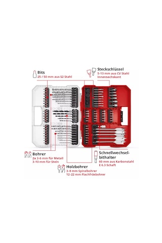 Einhell Kombi Matkap Uç Bits Seti 95 Parça XL-Box - 49108788