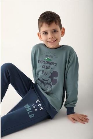 Mıckey Mouse Erkek Çocuk Eşofman Takımı Yeşil