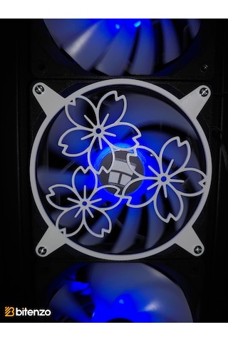 Çiçek Motifli V2 120x120 Mm Oyun Pc Aksesuarı, Masaüstü Bilgisayar Fan Kapağı Beyaz