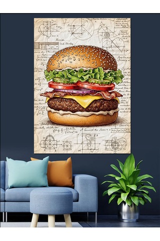 Ahşap Tablo Hamburger Yapımı Teknik Çizim