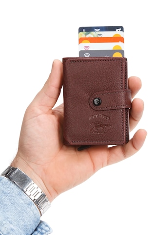 Newish Polo Rfid Özellikli Patlı Mekanizmalı Akordiyon Kartlık Cüzdan- Suni Deri Bordo