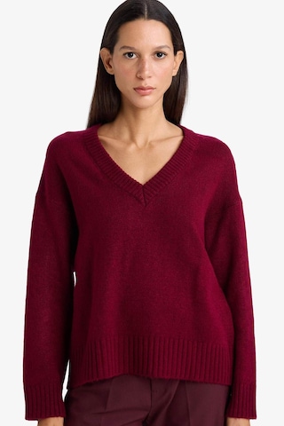 Defacto Oversize Geniş Kalıp V Yaka Kazak G2141ax26spbr327 Bordo-br327