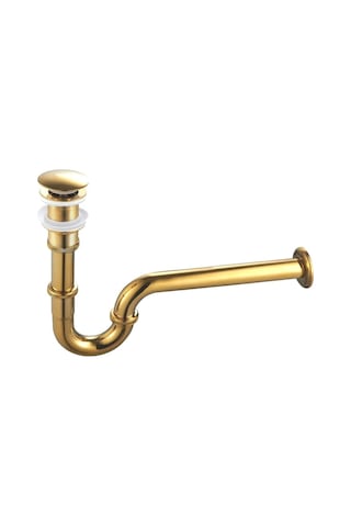 Fause Pop-up Basmalı Paslanmaz Çelik Metal Lavabo Sifonu Gold Ksf101-g Altın