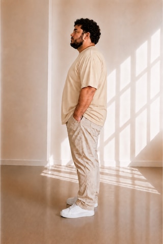 Sngl Tekstil Erkek Büyük Beden Oversize Kısa Kollu T-shirt 3xl 4xl 5xl 6xl 7xl 8xl 9xl Bej