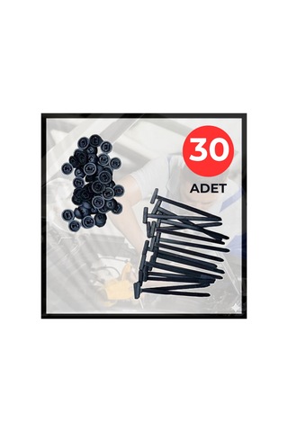 Plentiful Plastik Kablo Bağı Klipsi 30 Adet Set Vidalı Yerine Geçen Universal Oto Klips Bağlantı Elemanı 9 Cm