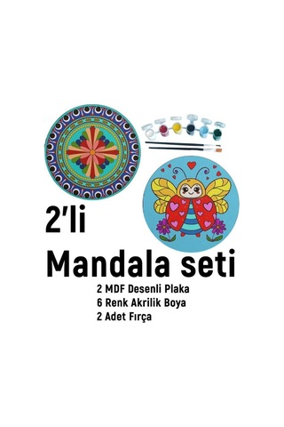 2'li Mandala Boyama Seti- Karne Hediyesi- Tatil Etkinliği - Aile