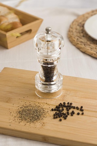 Akrilik Tuz Karabiber Baharat Değirmeni Öğütücü 14 Cm Sarı