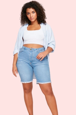 Ersefa Kadın Skinny Denim Şort Pamuk Rahat Günlük Yaz Kombinleri İçin Ha mavi