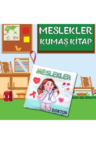 Tox Meslekler Sessiz Kumaş Kitap T112 - Bez Kitap , Eğitici Oyuncak , Yumuşak Ve Hışırtılı
