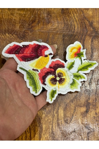 15x11 Cm Ütü İle Yapışan Nakış İşleme Kuş Çiçek Arma Dikiş Aplike