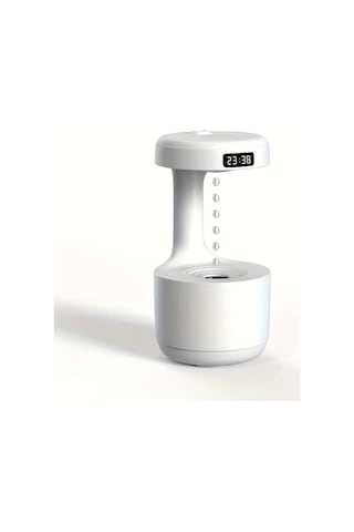 Motion003 1 Adet Anti Yerçekimi Nemlendirici Beyaz Saat Ve Gece Işığı Estetik Ev Dekoru Hava Kalitesi