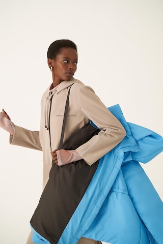 Perspective Kapüşonlu Şişme Uzun Kollu Mavi Kadın Mont 22270547