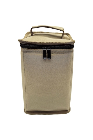 Yifomall Büyük Boy Kahverengi Kalın Oxford Kumaş Kamp Çanta - Gaz Tankı, Şarap Bardağı, Lambalar İçin Taşınabilir Saklama Çantası Kahverengi